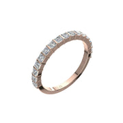 Demi-alliance 17 diamants naturels princesses 0.60 carat or rose Lucia